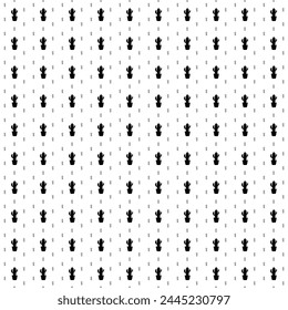 Square seamless background pattern from black cactus symbols are different sizes and opacity. The pattern is evenly filled. Vector illustration on white background