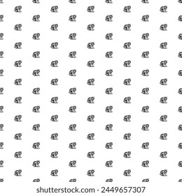 Square seamless background pattern from black tiger symbols. The pattern is evenly filled. Vector illustration on white background