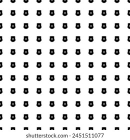Square seamless background pattern from black police badge symbols. The pattern is evenly filled. Vector illustration on white background