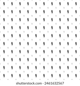 Square seamless background pattern from black ballerina symbols are different sizes and opacity. The pattern is evenly filled. Vector illustration on white background