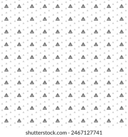 Square seamless background pattern from black road narrowing signs are different sizes and opacity. The pattern is evenly filled. Vector illustration on white background