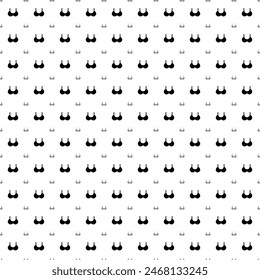 Square seamless background pattern from black bra symbols are different sizes and opacity. The pattern is evenly filled. Vector illustration on white background