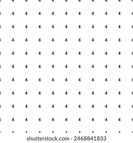 Square seamless background pattern from black number four symbols. The pattern is evenly filled. Vector illustration on white background