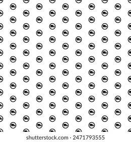 Square seamless background pattern from black truck traffic signs. The pattern is evenly filled. Vector illustration on white background