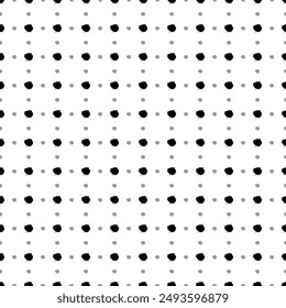 Square seamless background pattern from black aspen leafs are different sizes and opacity. The pattern is evenly filled. Vector illustration on white background