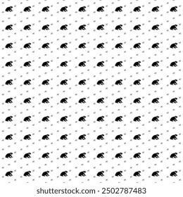 Square seamless background pattern from black funny frogs are different sizes and opacity. The pattern is evenly filled. Vector illustration on white background