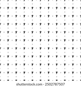 Square seamless background pattern from black giraffe head symbols are different sizes and opacity. The pattern is evenly filled. Vector illustration on white background