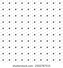 Square seamless background pattern from black 3D printing filament symbols are different sizes and opacity. The pattern is evenly filled. Vector illustration on white background