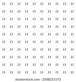 Square seamless background pattern from black brackets symbols are different sizes and opacity. The pattern is evenly filled. Vector illustration on white background