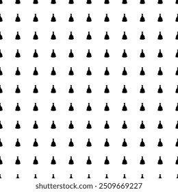Square seamless background pattern from black princess symbols. The pattern is evenly filled. Vector illustration on white background