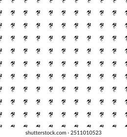Square seamless background pattern from black dragon symbols. The pattern is evenly filled. Vector illustration on white background