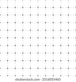 Square seamless background pattern from black chamomile symbols are different sizes and opacity. The pattern is evenly filled. Vector illustration on white background