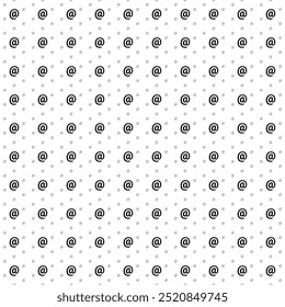 Square seamless background pattern from black at symbols are different sizes and opacity. The pattern is evenly filled. Vector illustration on white background