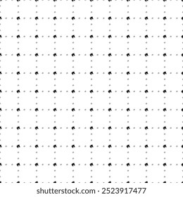 Square seamless background pattern from black horse's head symbols are different sizes and opacity. The pattern is evenly filled. Vector illustration on white background