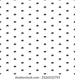 Square seamless background pattern from black elephant symbols. The pattern is evenly filled. Vector illustration on white background