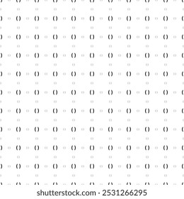 Square seamless background pattern from black brackets symbols are different sizes and opacity. The pattern is evenly filled. Vector illustration on white background