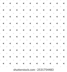 Square seamless background pattern from black less symbols are different sizes and opacity. The pattern is evenly filled. Vector illustration on white background