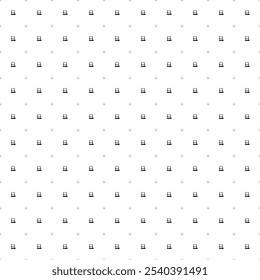 Square seamless background pattern from black 3D printer symbols are different sizes and opacity. The pattern is evenly filled. Vector illustration on white background