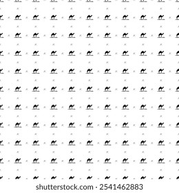 Square seamless background pattern from black wild camel symbols are different sizes and opacity. The pattern is evenly filled. Vector illustration on white background