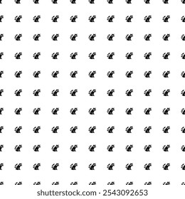 Padrão de plano de fundo quadrado sem costura de símbolos de guaxinim preto. O padrão é preenchido uniformemente. Ilustração vetorial sobre fundo branco