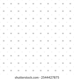 Square seamless background pattern from black brackets symbols are different sizes and opacity. The pattern is evenly filled. Vector illustration on white background