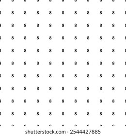 Square seamless background pattern from black number eight symbols. The pattern is evenly filled. Vector illustration on white background