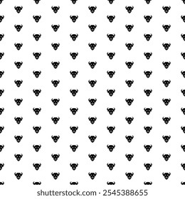 Square seamless background pattern from black buffalo head symbols. The pattern is evenly filled. Vector illustration on white background