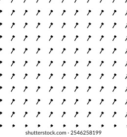 Square seamless background pattern from black mallet symbols. The pattern is evenly filled. Vector illustration on white background