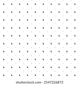 Square seamless background pattern from black right triangle symbols are different sizes and opacity. The pattern is evenly filled. Vector illustration on white background