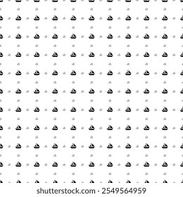 Square seamless background pattern from black sailing boat symbols are different sizes and opacity. The pattern is evenly filled. Vector illustration on white background