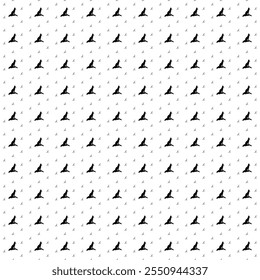 Square seamless background pattern from black fox symbols are different sizes and opacity. The pattern is evenly filled. Vector illustration on white background