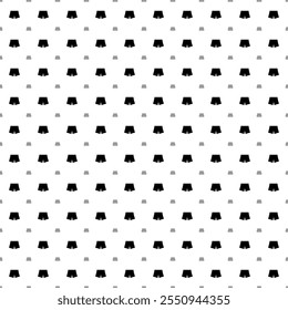 Square seamless background pattern from black shorts symbols are different sizes and opacity. The pattern is evenly filled. Vector illustration on white background