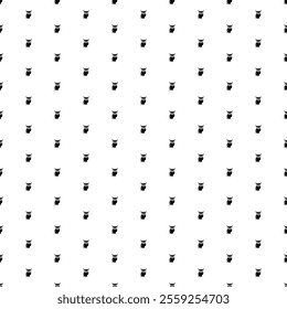 Square seamless background pattern from black owl symbols. The pattern is evenly filled. Vector illustration on white background