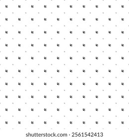 Square seamless background pattern from black raccoon head symbols are different sizes and opacity. The pattern is evenly filled. Vector illustration on white background