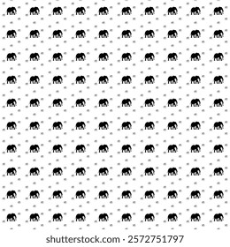 Square seamless background pattern from black elephants are different sizes and opacity. The pattern is evenly filled. Vector illustration on white background