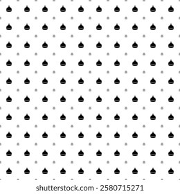 Square seamless background pattern from black reception bell symbols are different sizes and opacity. The pattern is evenly filled. Vector illustration on white background