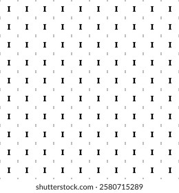 Square seamless background pattern from black capital letter I symbols are different sizes and opacity. The pattern is evenly filled. Vector illustration on white background