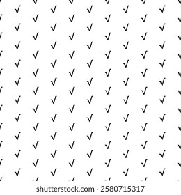 Square seamless background pattern from black square root symbols. The pattern is evenly filled. Vector illustration on white background