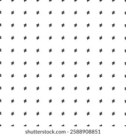 Square seamless background pattern from black not equal symbols. The pattern is evenly filled. Vector illustration on white background