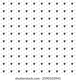 Square seamless background pattern from black elephant heads are different sizes and opacity. The pattern is evenly filled. Vector illustration on white background