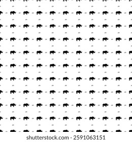 Square seamless background pattern from black rhino symbols are different sizes and opacity. The pattern is evenly filled. Vector illustration on white background