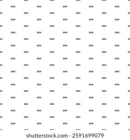 Square seamless background pattern from black 2024 year symbols. The pattern is evenly filled. Vector illustration on white background