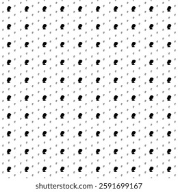 Square seamless background pattern from black woman face profile symbols are different sizes and opacity. The pattern is evenly filled. Vector illustration on white background