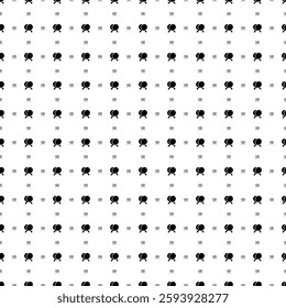 Square seamless background pattern from black crossed ping pong rackets symbols are different sizes and opacity. The pattern is evenly filled. Vector illustration on white background