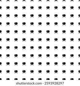 Square seamless background pattern from black crossed ping pong rackets symbols. The pattern is evenly filled. Vector illustration on white background