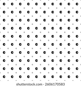 Square seamless background pattern from black 3D printing filament symbols are different sizes and opacity. The pattern is evenly filled. Vector illustration on white background