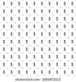 Square seamless background pattern from black electric charging station symbols are different sizes and opacity. The pattern is evenly filled. Vector illustration on white background
