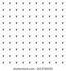 Square seamless background pattern from black goat symbols are different sizes and opacity. The pattern is evenly filled. Vector illustration on white background