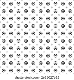 Square seamless background pattern from black no car signs are different sizes and opacity. The pattern is evenly filled. Vector illustration on white background