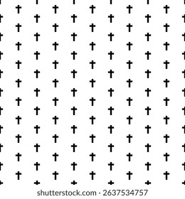 Square seamless background pattern from black cross symbols. The pattern is evenly filled. Vector illustration on white background